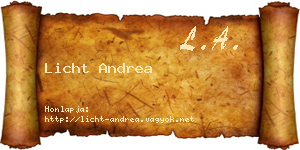 Licht Andrea névjegykártya